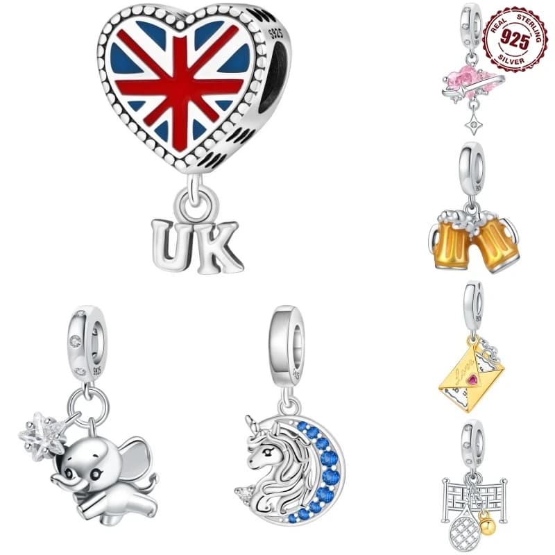 Vero argento sterling 925 tazza di birra perline ciondolo viaggio e vacanza fascino adatto braccialetti originali regalo da donna creazione di gioielleria raffinata