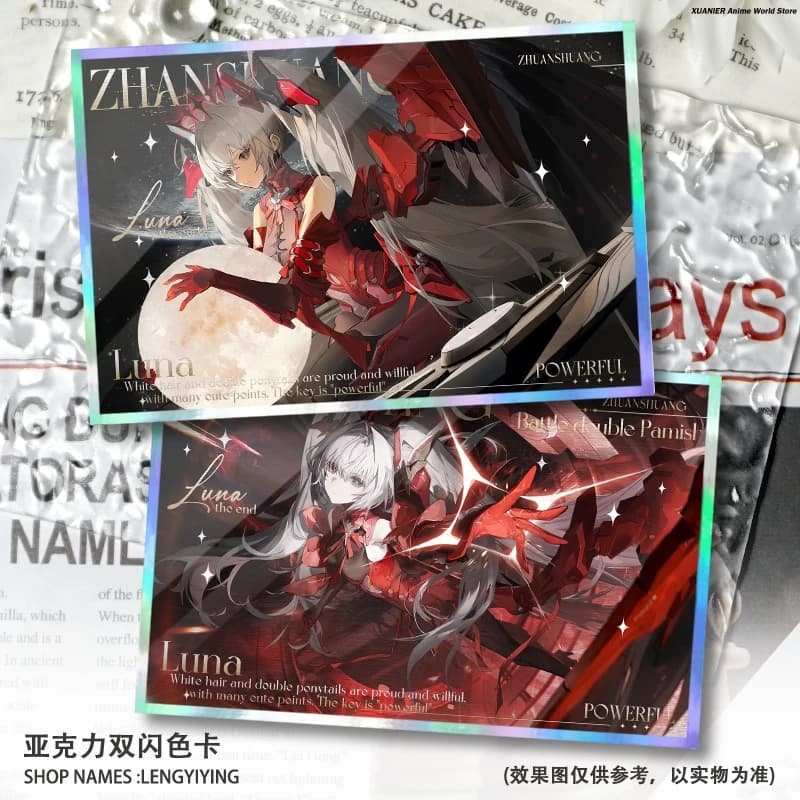 GREY RAVEN:PUNISHING Lucia Acrilico Laser Doppio Flash Gioco di carta colorata Raccogliere l'ornamento della carta della firma dei cartoni animati
