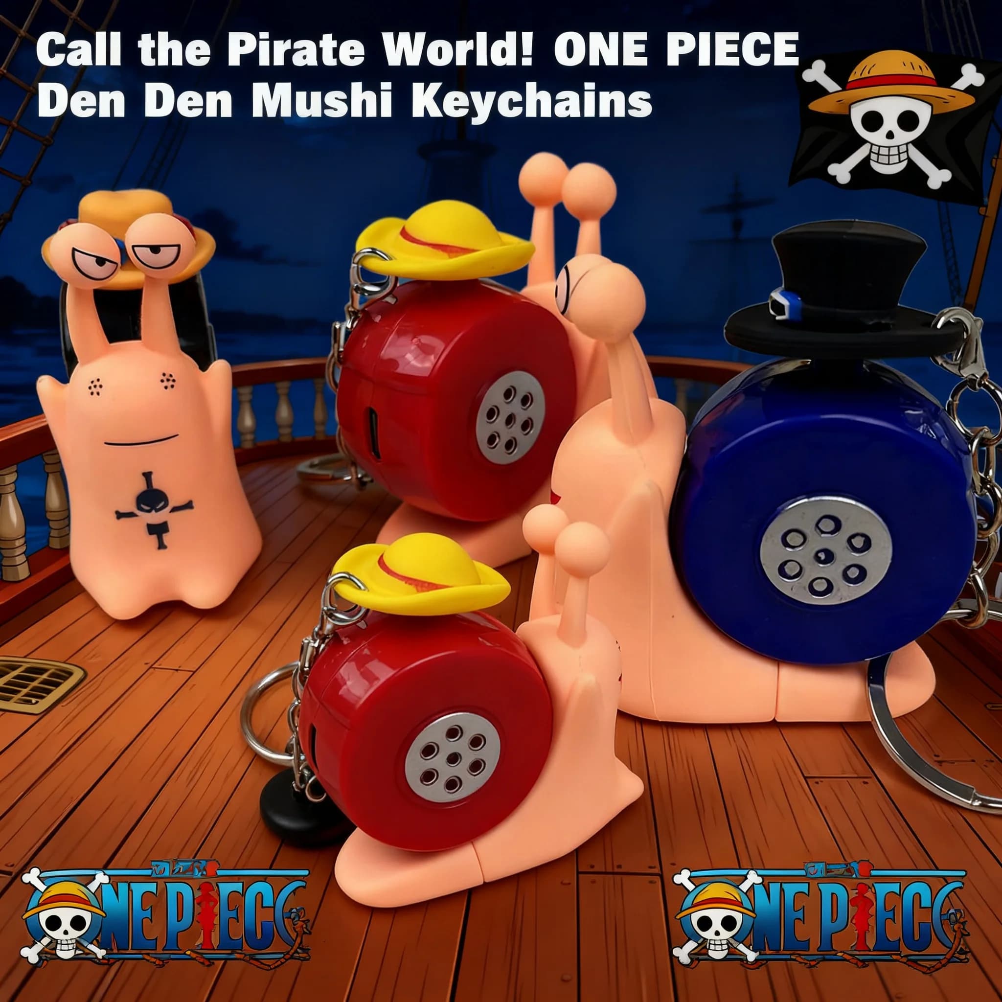 Giocattoli Modello Anime One Piece Den Den Mushi, Giocattoli Sonori a Forma di Lumaca con Luffy, Sabo, Ace per Bambini