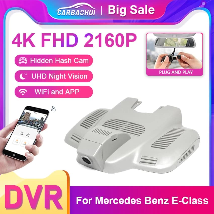 4K 2160P Plug And Play Wifi Car Dvr Dash Cam Driving Recorder for Mercedes Benz class E w213 class C w205 s205 AMG GT 50 53 63