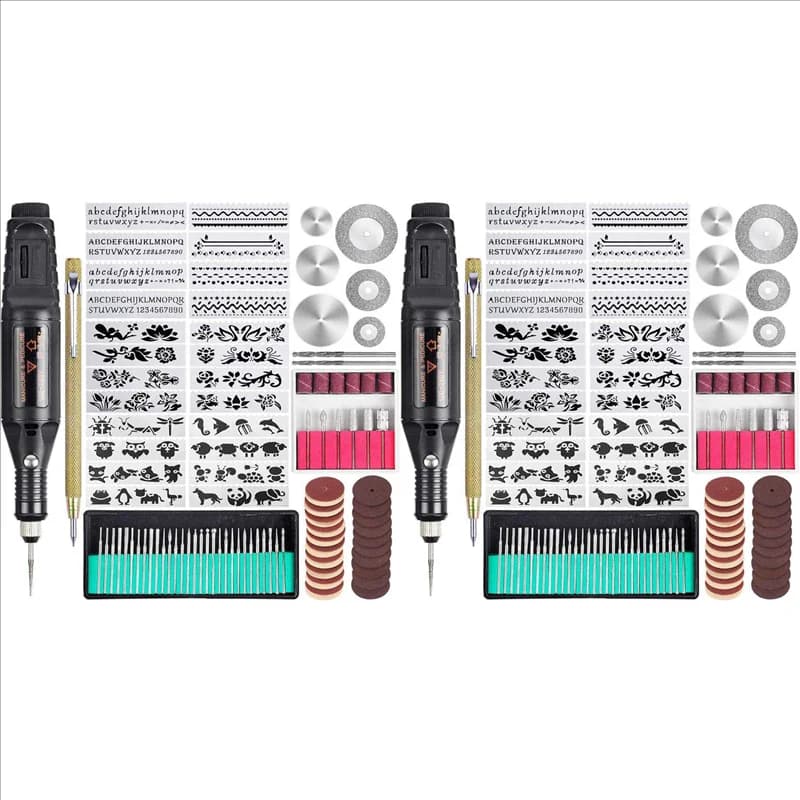 AA19 216 Pcs Electric Engraving Tool Kit, Multi-Functional Corded Mini Engraver Etching Pen DIY Rotary Tool Set(EU Plug)