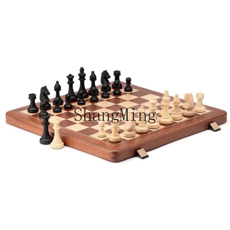 LXY semplice set di scacchi in legno massello di fascia alta gioco pieghevole portatile scacchiera speciale