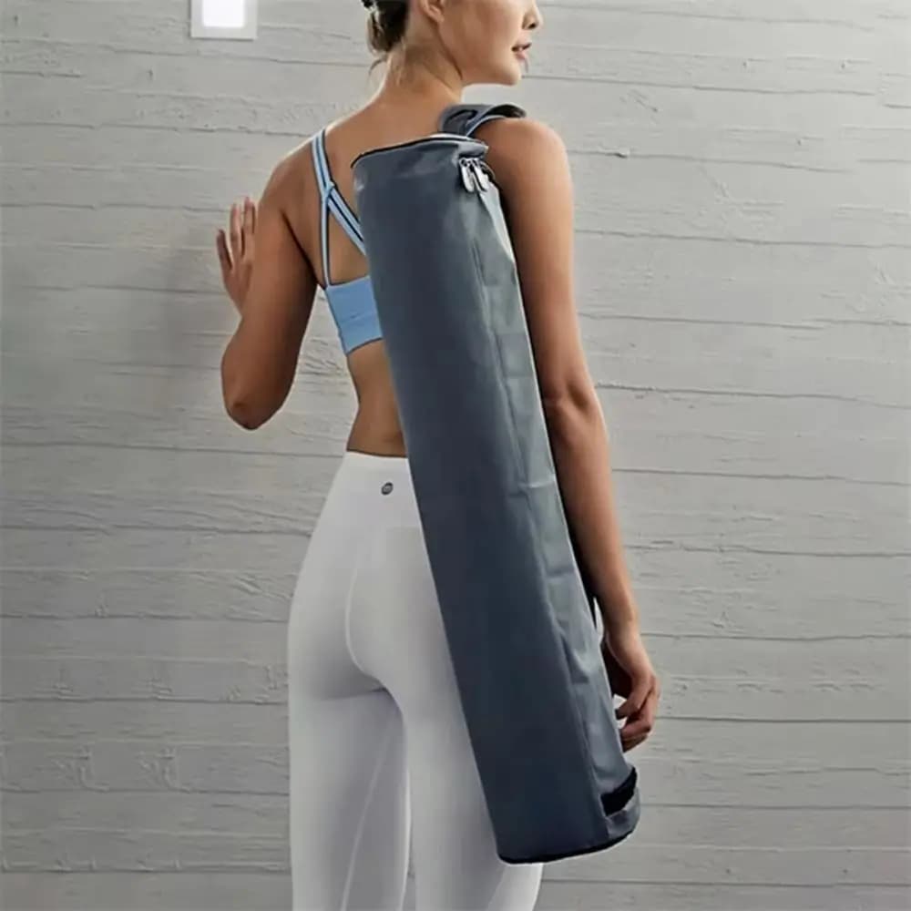 Borsa da yoga portatile impermeabile in tela spessa con cerniera intera, borsa a tracolla antiruggine per il trasporto del tappetino da yoga, per esercizi