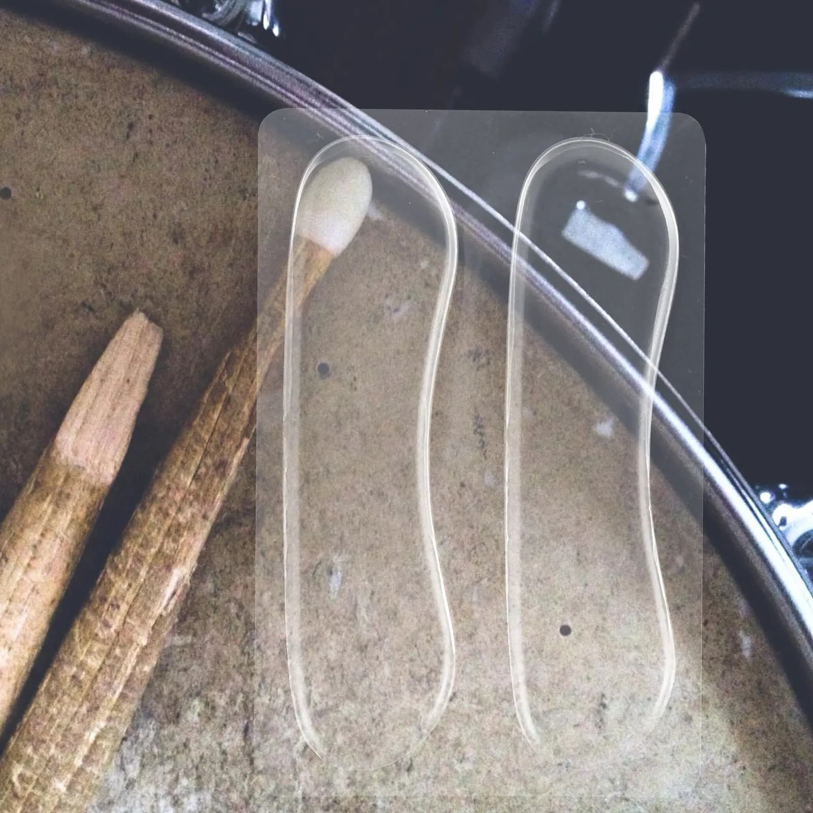 4 Fogli di Gel Ammortizzanti Trasparenti in Silicone per il Controllo del Tono, per Risonanza e Isolamento Acustico di Tamburi, Rulli e Piatti