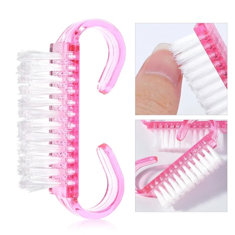 1 pz Strumenti per spazzole per pulizia unghie Spazzole per pulizia polvere in plastica colorata Nail Art Manicure Pedicure Polvere morbida per rimozione