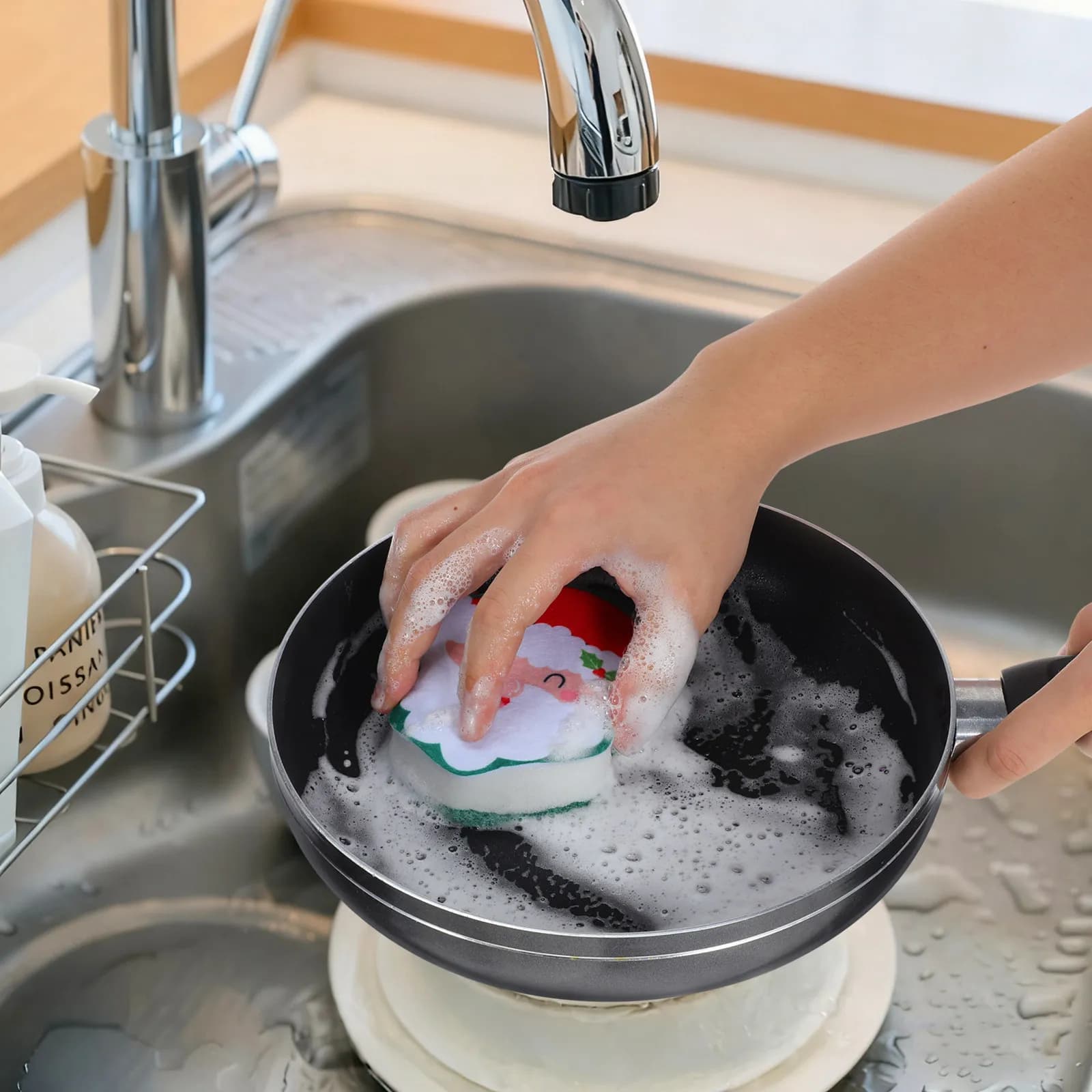 2Pcs Premium Dish Washing Sponge Multi-Use Kitchen Scrub Sponge for Pots Bowls Cups Cutting Boards Sinks Rust Removal Cleaning