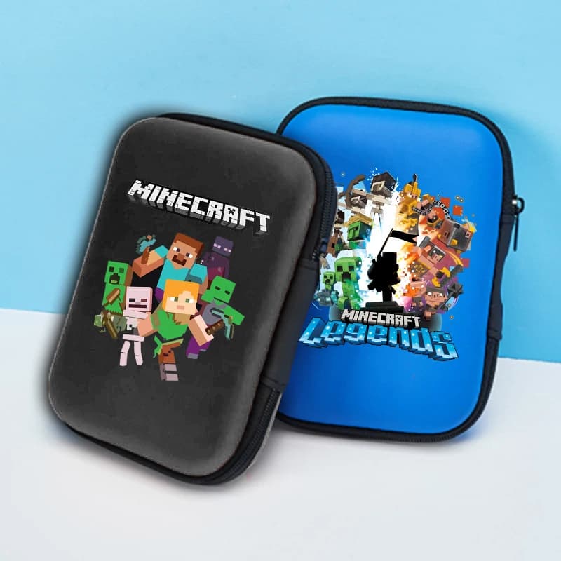 Custodia Portatile Minecrafted per Auricolari, Cavo USB, Cavo di Ricarica, Portamonete con Cerniera, Borsa per Pillole, Regalo 2026
