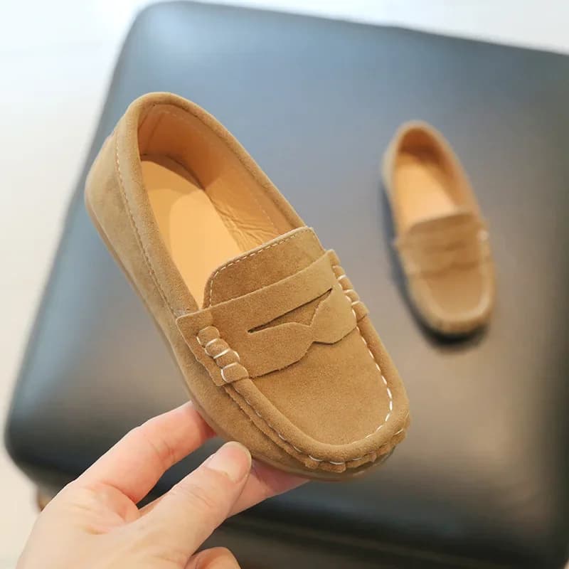 Scarpe da ragazzo in pelle Moda Tinta unita Versatile Scuola per bambini Scarpe singole causali Traspiranti antiscivolo Mocassini piatti slip-on per bambini