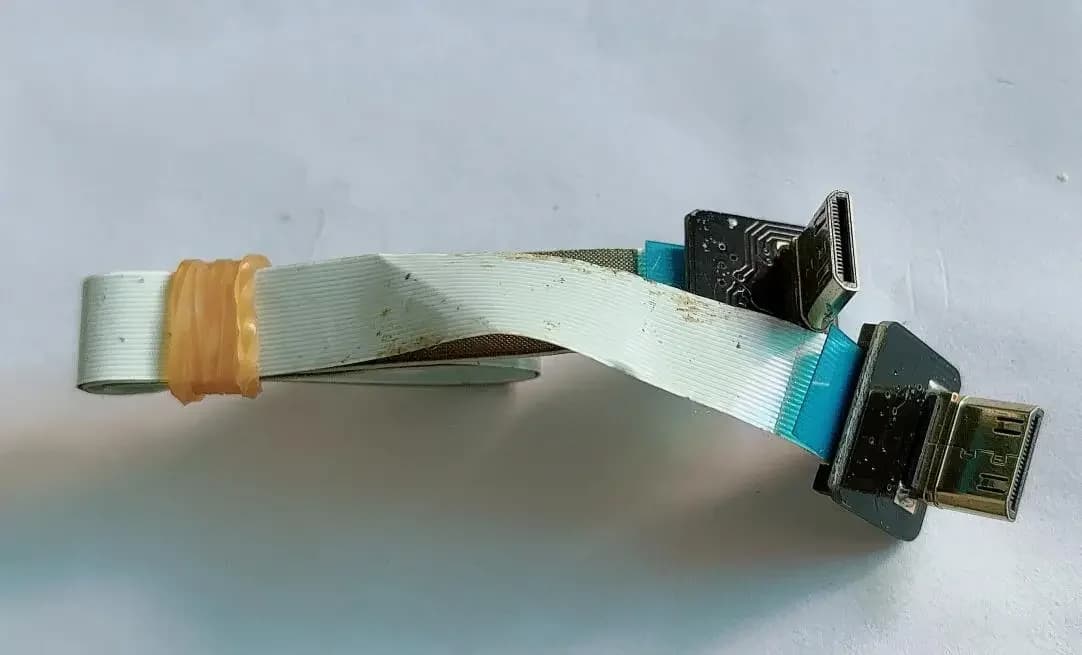 Ultra Thin HDMI Cable mini Right Angle to HDMI MINI Flat Ribbon Cable 40CM for FPV Paralinx, DJI Lightbirdge, Teradek VTX CAMERA