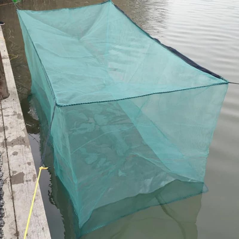 Pesca 3mm Palo Piccola Maglia Cattura Scatola di Pesce Stagno di Acquacoltura Sollevare Trappola Attrezzatura da Pesca Gabbia Agricoltura Acquario Quadrato Gill Net