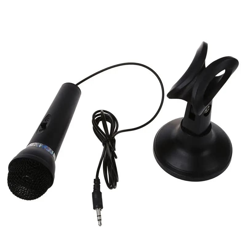 2X Microfono omnidirezionale per laptop, PC, computer, rete da 3,5 mm, mini microfono per telefono, nero