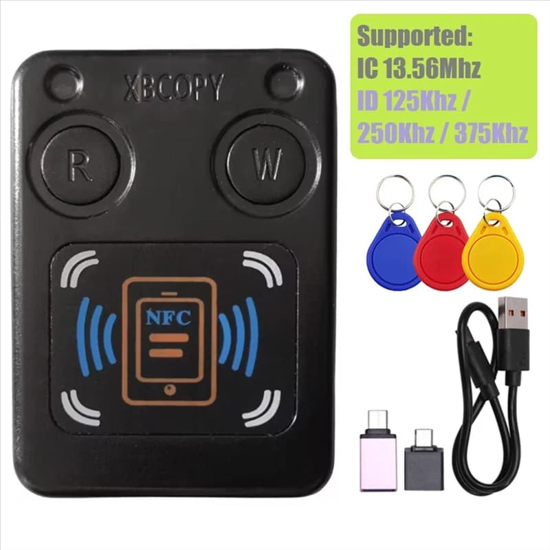 B50C NFC RFID Smart Chip Card Reader Copiatrice + 3XCUID Portachiavi IC 13.56Mhz ID 125Khz 250Khz 375Khz RFID Token Clone Duplicatore