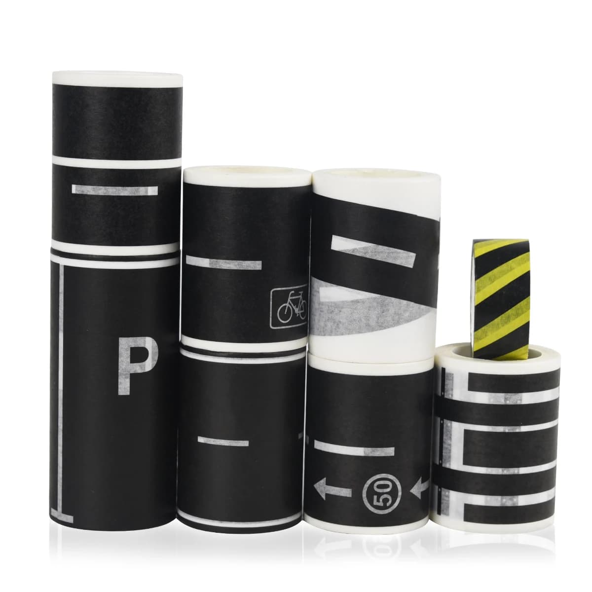 8 Rolls/set Creative Traffic Railway Road Washi Tape Adhesive Masking Tape DIY Scrapbooking Sticker Label for Kids Toy Car Play