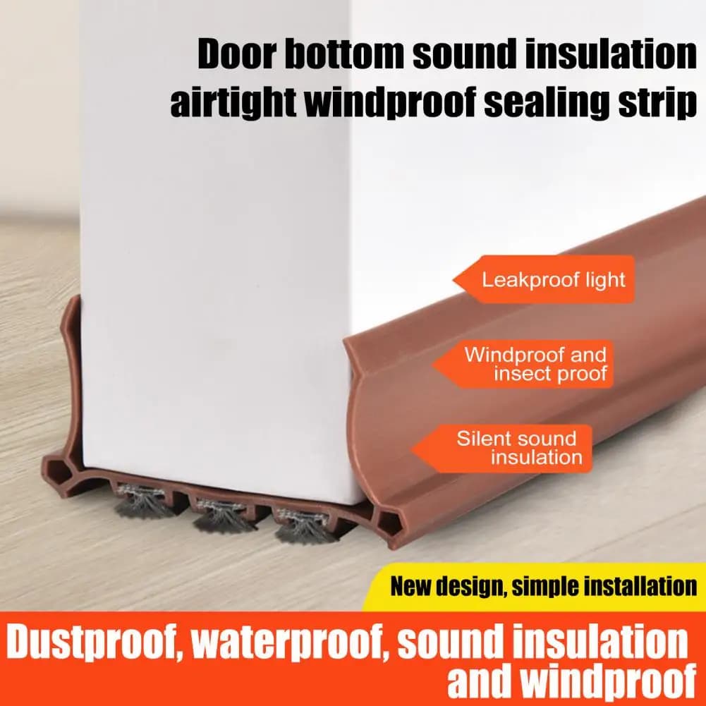 1M Door Bottom Sealing Strip Under-Door Sweep Weather Stripping Light Noise Blocking Door Stopper Door Bottom Gap Filler Strip
