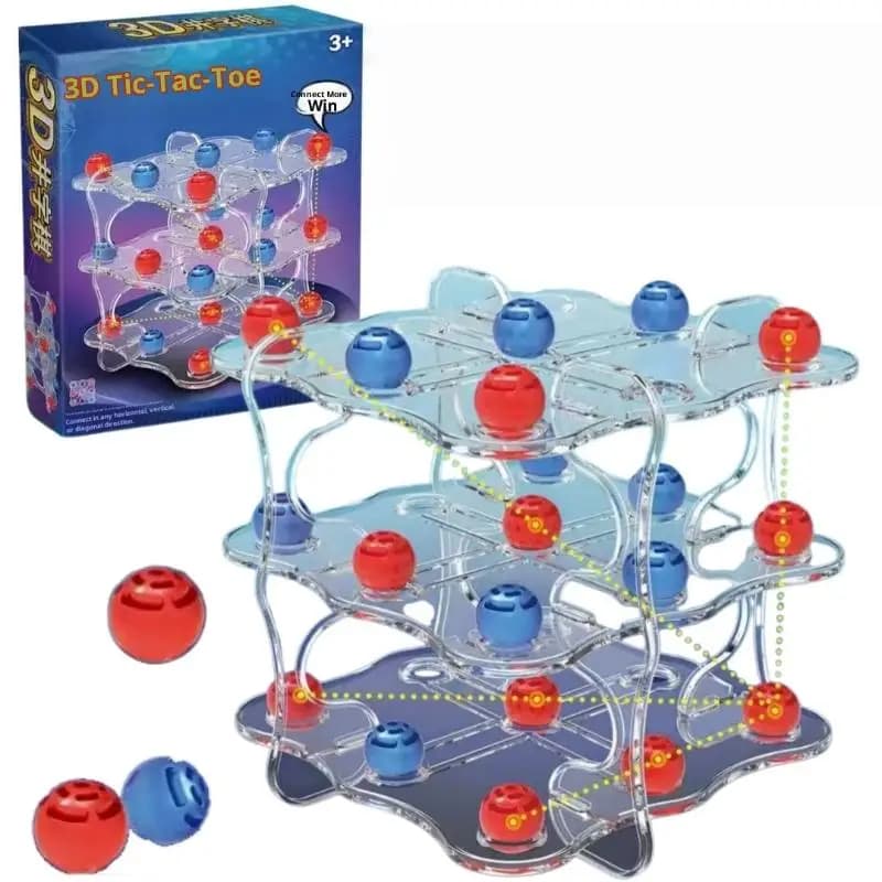 Set unico di giochi di scacchi e Tic-Tac-Toe 3D, giocattoli educativi per bambini, giochi da tavolo di strategia semplificati