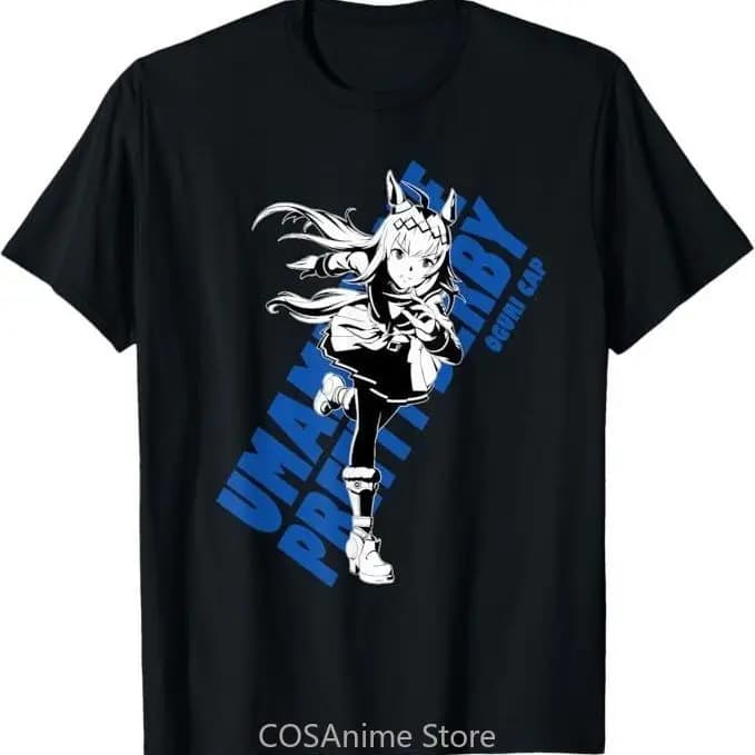 Oguri Cap Tamamo Cross Pretty Derby Anime Cosplay T-shirt casual a maniche corte con collo rotondo Donna Uomo Casual Tops Tee