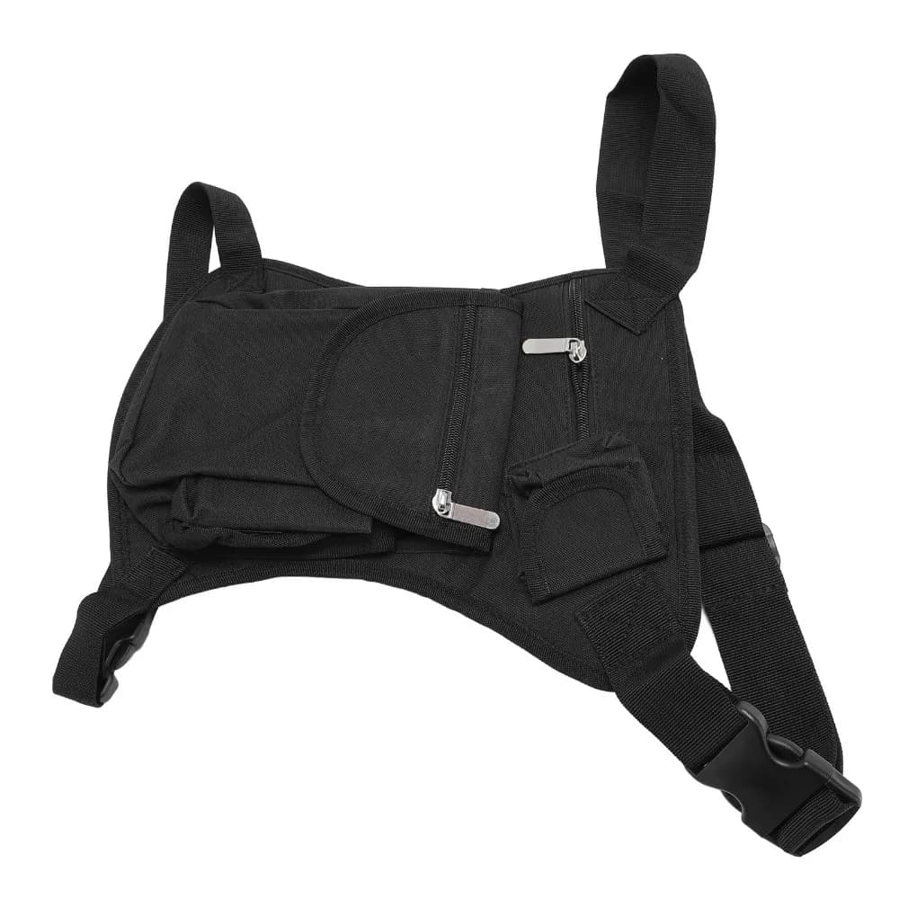 Sturdy Canvas Weave Pet Thigh Pack Adjustable Thigh Straps Light Compact Profile Portable Pet Carrier Multi Compartment Layout