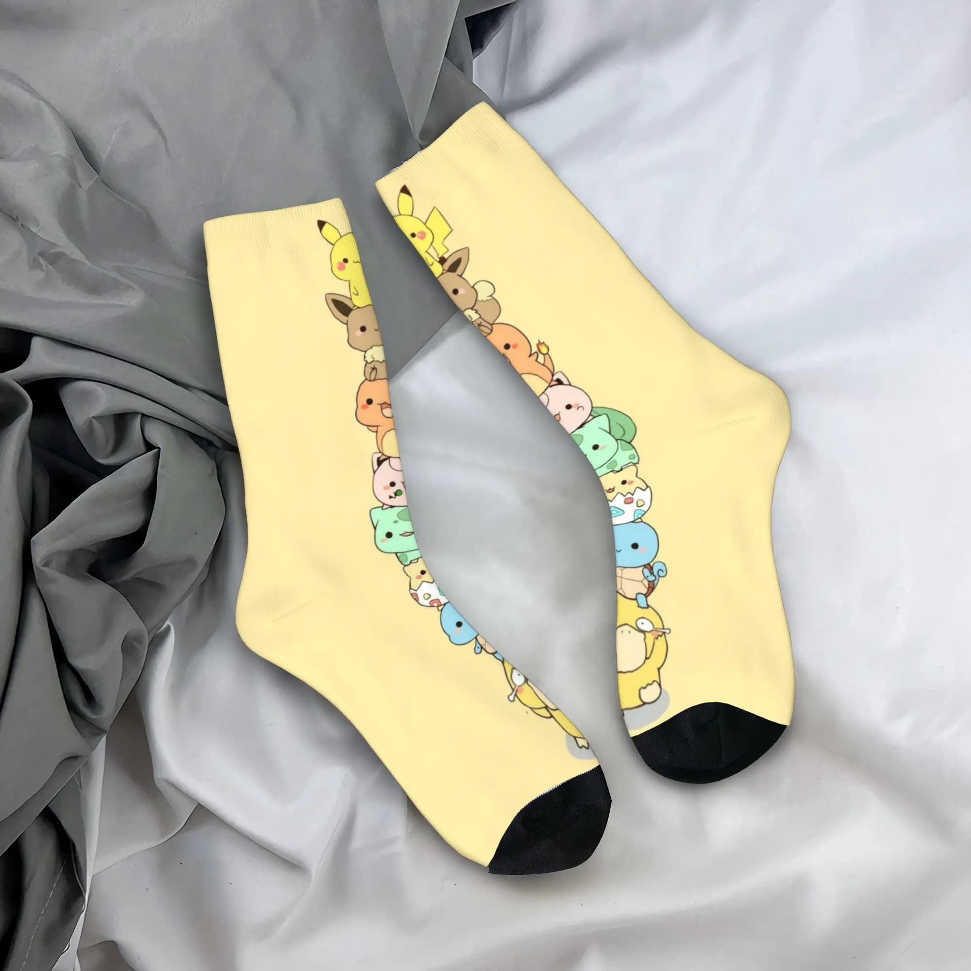 Home Dress Women Men Crew Socks pokemoned pikachus Product Cozy Sweat Absorbing Dress Socks