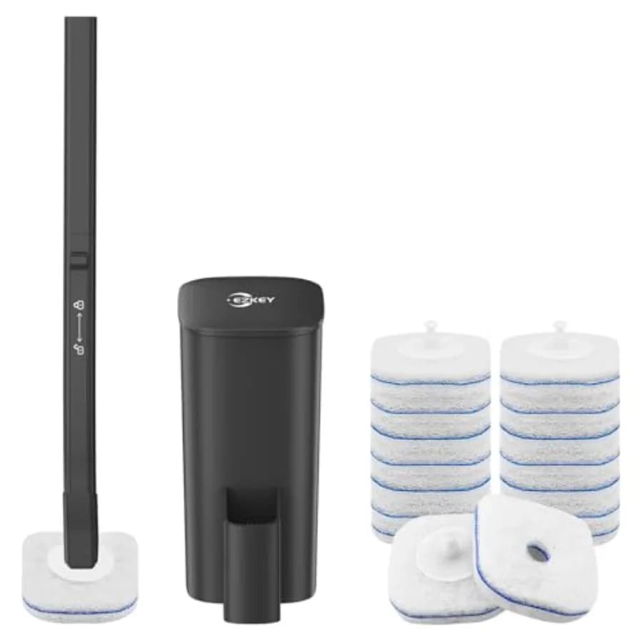 Disposable Toilet Brush, 14 Refills Toilet Bowl Cleaner Wand, Toilet Cleaner Brush Toilet Cleaning System Toilet Brush and Hold