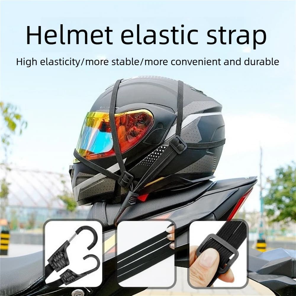 Motorcycle Helmet Cargo Net with Safety Hooks Elastic Luggage Mesh Holder for Bike Suitcase Backpack Daily Travel Storage