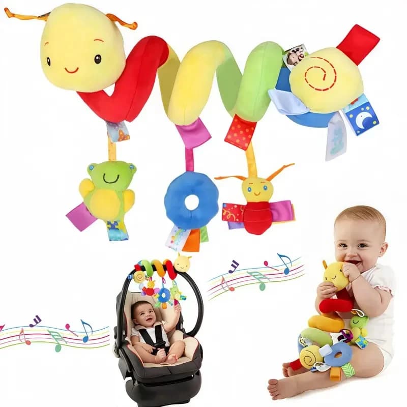 Bambola colorata per neonati da 0-6 mesi, giocattolo confortevole da appendere al letto, seggiolino di sicurezza, giocattolo confortevole per passeggino.