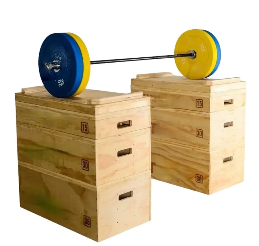 Accessori da palestra in vendita calda Scatola per blocchi di sollevamento pesi regolabile in legno Jerk Box