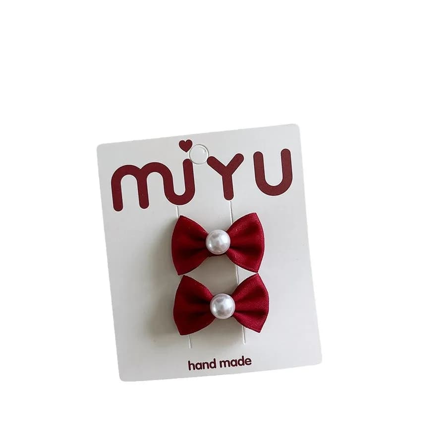 Fermagli per capelli per bambini Mini farfalla in raso Perle Mollette laterali stile coreano Senza vernice al piombo Sicuro Adorabile regalo da 2 pezzi