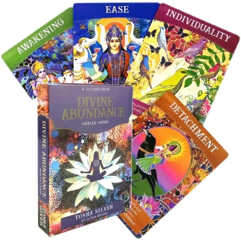 Divine Abundance Oracle Deck Spiegazione inglese Carta dei tarocchi Oracle per divinazione Destino Principianti Tarocchi D