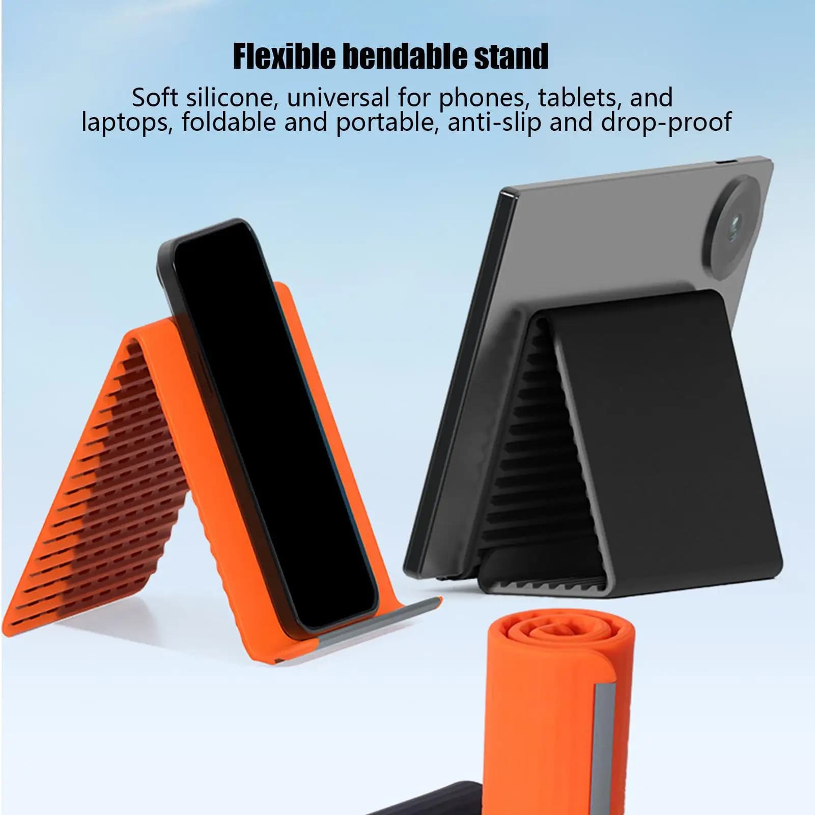 Multi-Angle Silicone Aluminum Phone Holder Stand Bendable Foldable Flexible Desk Gadgets Silicone Aluminum Tablet Holder