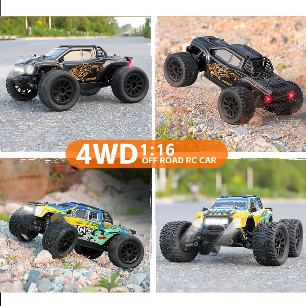 WLtoys 164018 RC Auto 1/16 2.4G Veicolo Elettrico di Controllo Remoto 35 km/h Arrampicata Crawler Bicicletta con ruote Grandi 4WD Fuoristrada