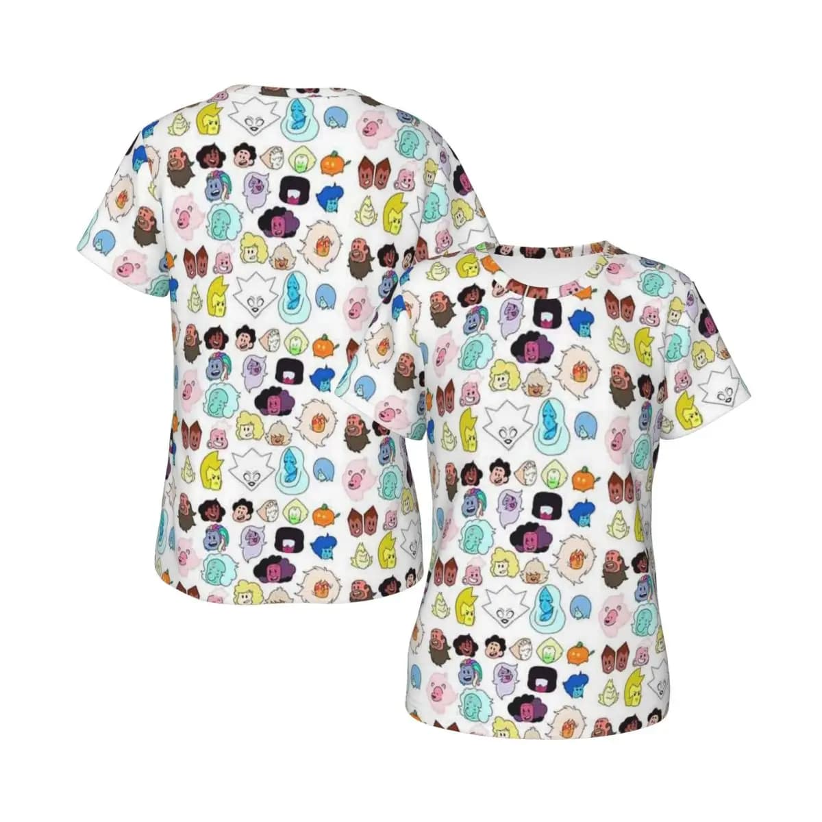 T-shirt Steven Universe Heads per donna, t-shirt streetwear con scollo a O, top estivi a maniche corte da donna