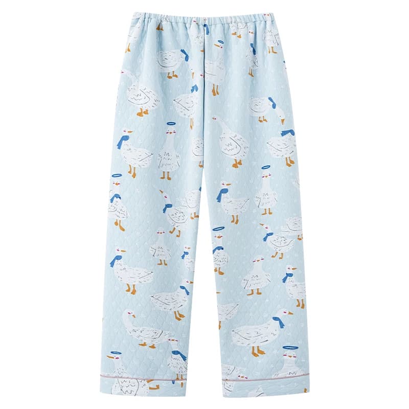 Pigiama per donna incinta, autunno inverno, pantaloni lunghi in cotone con interstrato, stile giapponese, vita elastica, casual, per dormire a casa