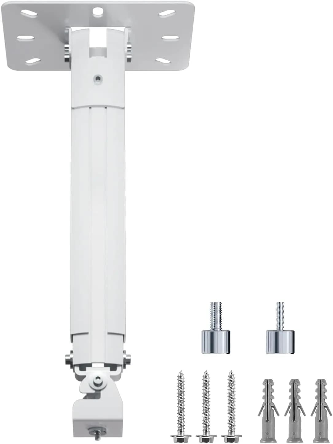Supporto da Soffitto e Parete Regolabile per Mini Proiettori, Telecamere, DVR, Inclinabile e Girevole, Max 21 Pollici