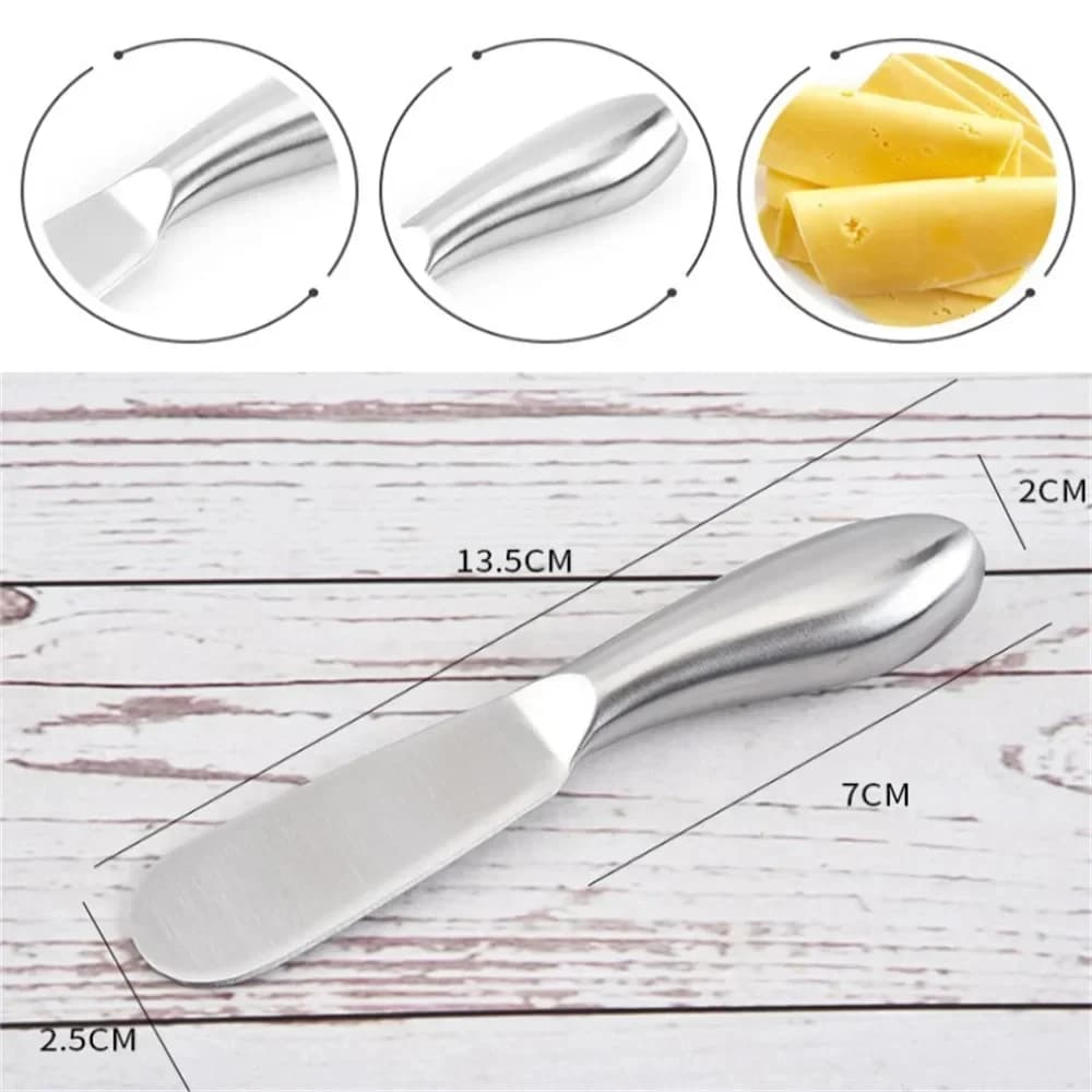 Stainless Steel Multifunction Butter Cutter Cheese Jam Spreaders Cream Wiper Kitchen Gadget Easy to Clean Bread Knife
