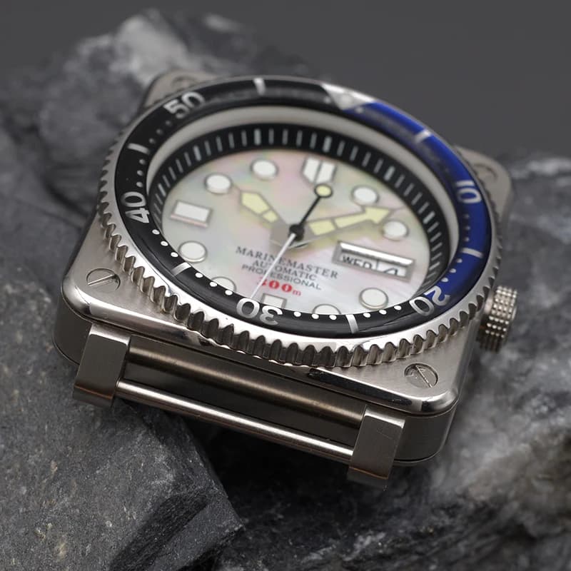 Nuovo orologio da uomo quadrato adatto NH35 NH36 movimento automatico orologio subacqueo impermeabile 10ATM per vetro zaffiro in acciaio inossidabile