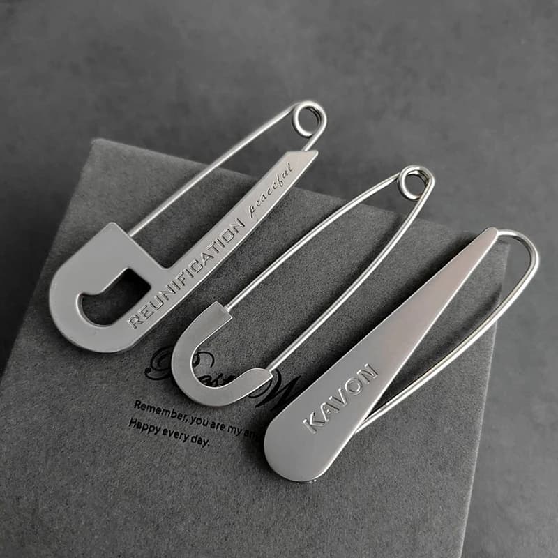 TR 1PC Zinc alloy TrendyLargePins For Clothing Metal Safety Pins Jeans Dress Scarf Adjustable Pins Accessories