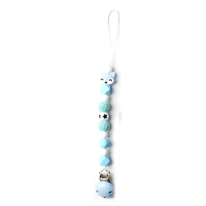 Clip per Ciuccio Neonato, Porta Ciuccio con Perline in Silicone, Catenella Massaggiagengive, Clip Fai da Te, Laccetto Porta Ciuccio 69HE