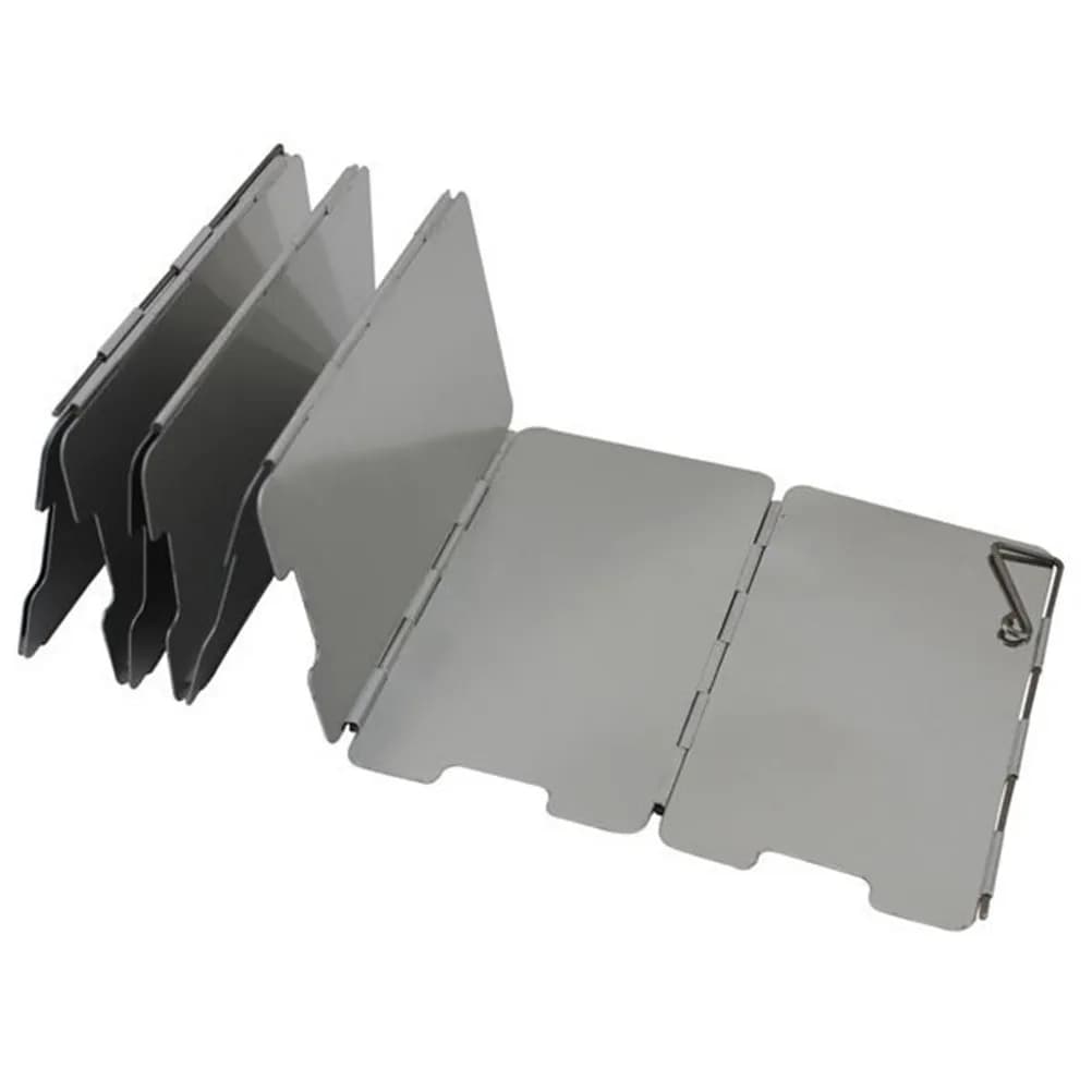 Paravento Pieghevole in Lega di Alluminio per Fornello da Campeggio, Cucina all'Aperto, Escursionismo, Picnic, Portatile, Leggero ed Efficiente