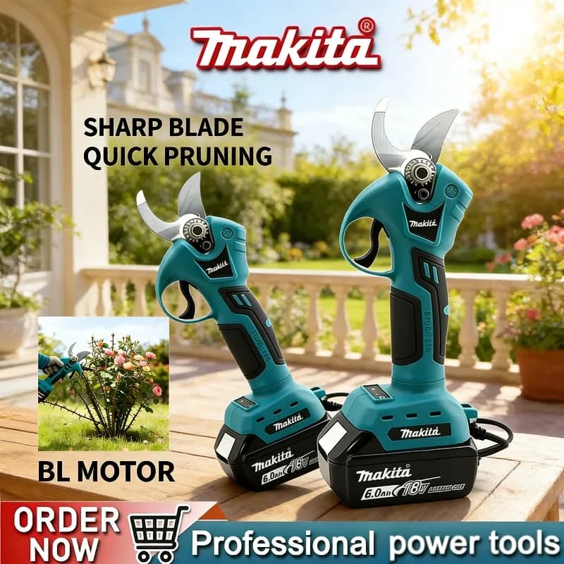 Trapani elettrici senza fili Makita Professional, forbici da elettricista, cesoie da potatura, attrezzi da giardinaggio, batteria 18V