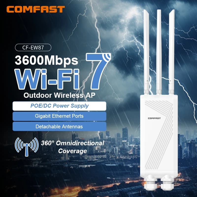 COMFAST BE3600 WIFI7 Outdoor AP Router 2.4G/5.8G Dual Dand Long Range signal Extender Amplifie wireless WiFi Repeater waterproof