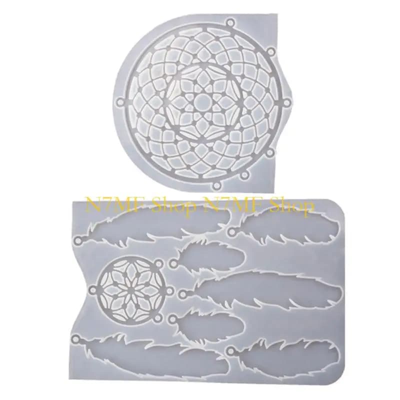 N7MF Dream Catcher Mold DIY Epoxy Resin Silicone Mold Pendant Wall Decoration Mould