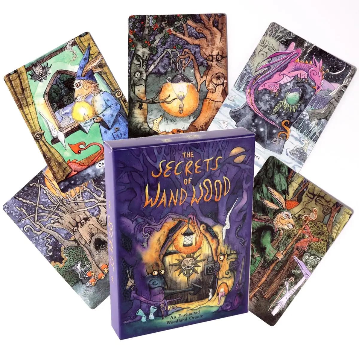 I segreti della bacchetta in legno Un mazzo Oracle Un nuovissimo gioco da tavolo di intrattenimento per divinazione da 44 carte Oracle Deck 11 * 6,5 cm