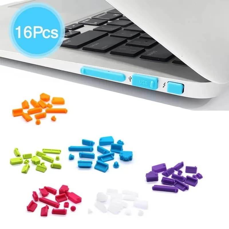 16Pcs/Set Colorful Anti-dust Plug Notebook Dustproof Stopper Laptops Universal USB Dust Plug Computer Interface Waterproof Cover