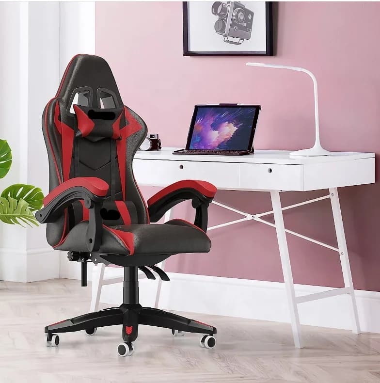 Sedia da gioco da corsa regolabile Sedia girevole in pelle PU nera rossa per ufficio e giochi-prezzo economico per giochi per computer PC