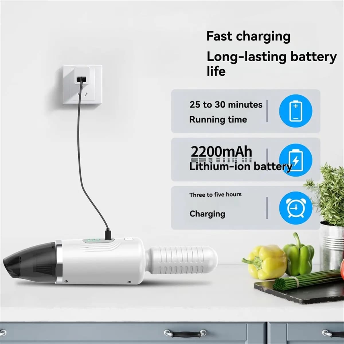 【Promo】Aspirapolvere per auto, grande aspirazione, raccoglitore di polveri da tavolo wireless portatile ad alta potenza per soffiatura e aspirazione