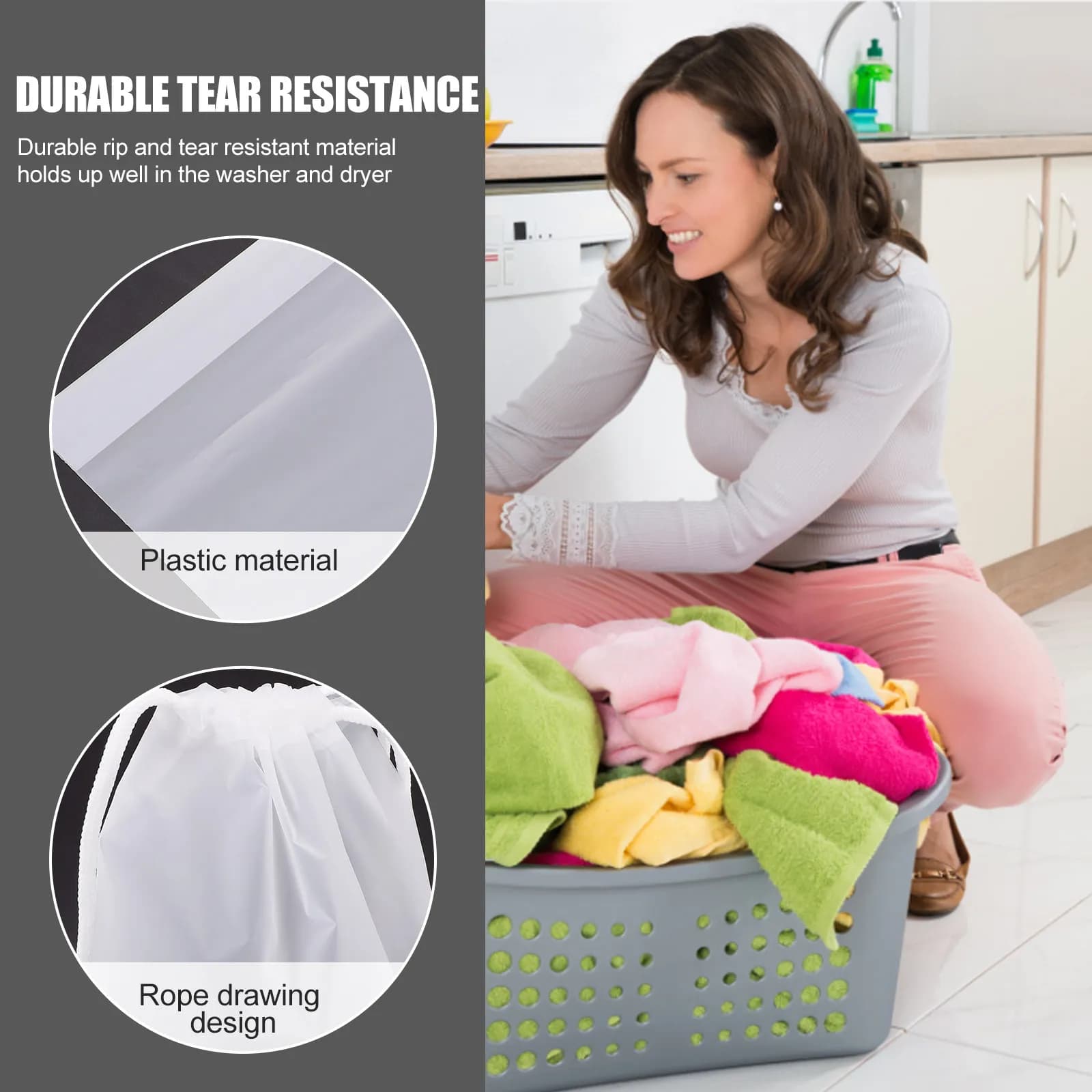 15 Light and Door Bags for Washing Machine, Travel Plastic Bags for Clothes, Delicate Socks and Heads, Safes and Delicates