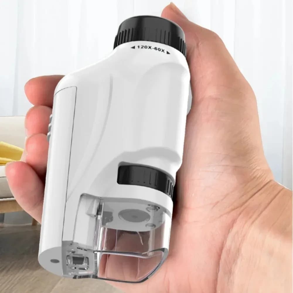 Microscopio 60-120x Microscopio da laboratorio portatile Microscopio alimentato a batteria con luce LED Microscopio scientifico per bambini