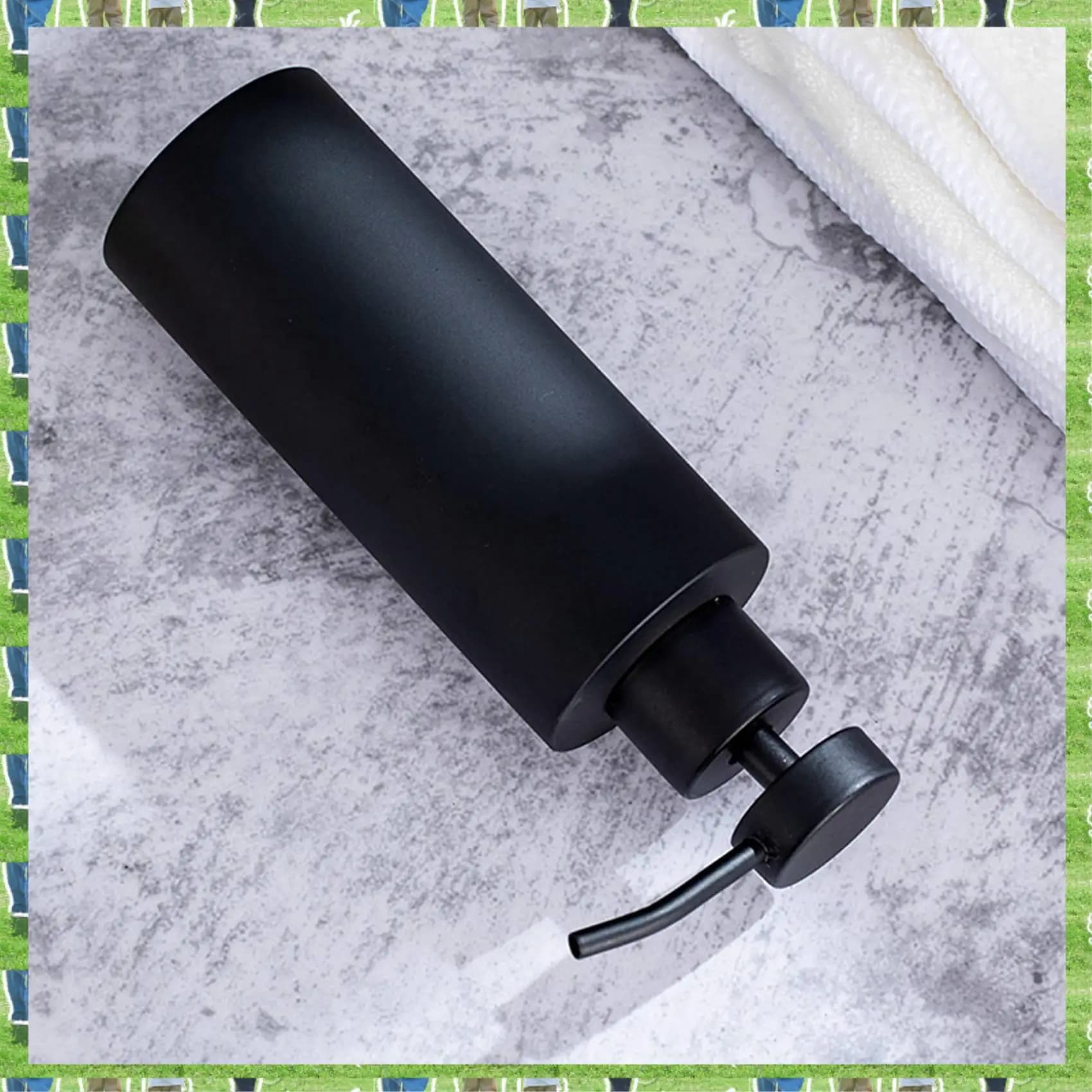 FTS 2 dispenser per sapone per le mani, dispenser per lozioni da appoggio per piatti da bagno in acciaio inossidabile, nero