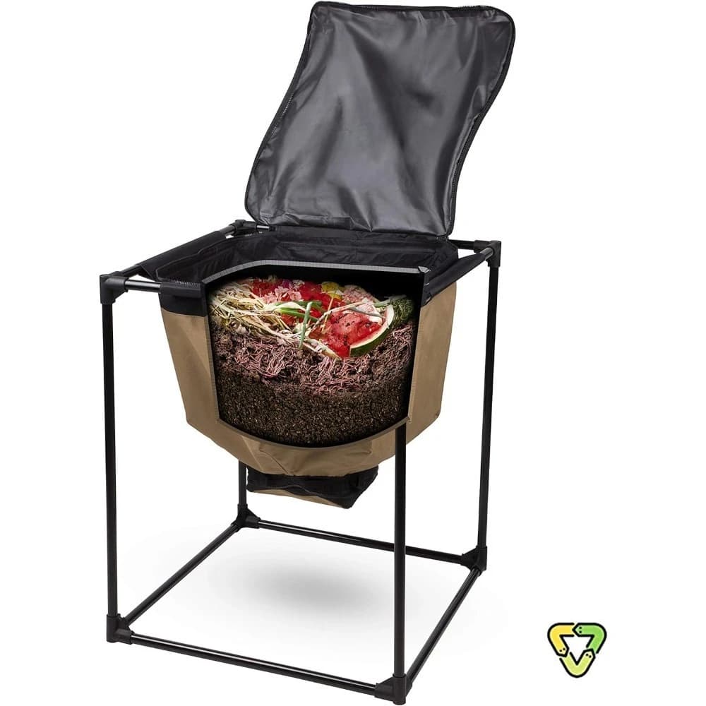 US Shipping Bag Worm Composting Bin Easy Harvest Fully Removable Bottom No Zipper