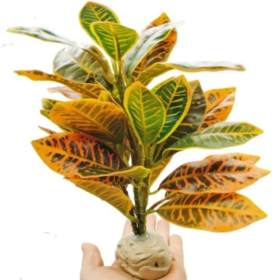 Reptile Plants Terrarium Artificial Leaves Reptile Tank Decorations for Bearded Dragon Lizard Snake Geckos Chameleon Amphibian